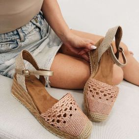 Ženske espadrile F194 - SA VEZOM - ROZA