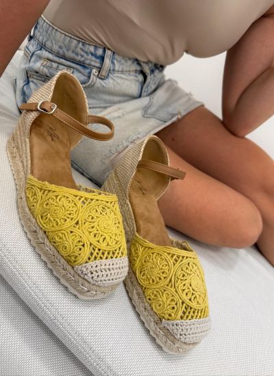 Ženske espadrile F195 - SA VEZOM - ŽUTA
