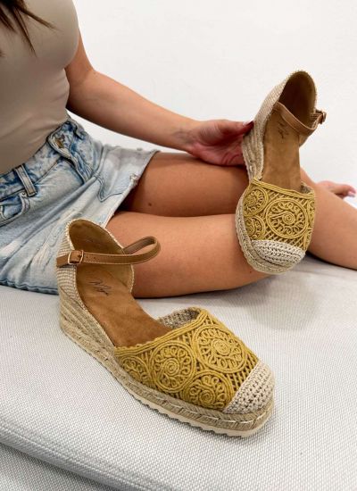 Ženske espadrile F195 - SA VEZOM - ŽUTA