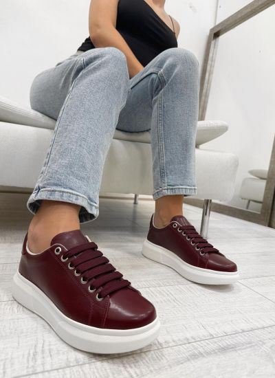 Kožne patike F234 - BORDO