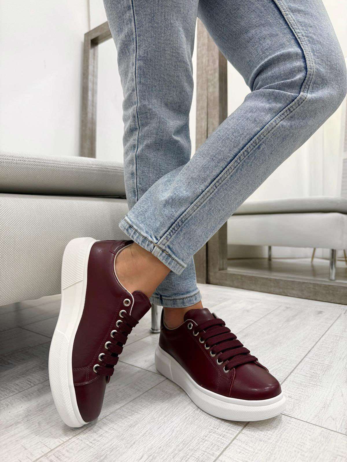 Kožne patike F234 - BORDO