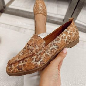 Kožne mokasine F269 - LOVE BALLERIN'S - KAMEL - LEOPARD