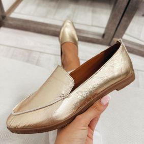 Kožne mokasine F270 - LOVE BALLERIN'S - ZLATNA