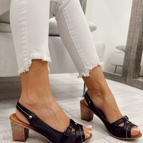 Kožne sandale F294 - LOVE BALLERIN'S - CRNA