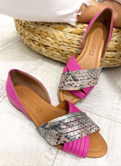 Kožne sandale F287 - LOVE BALLERIN'S - ZMIJSKE - PINK