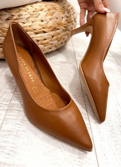 Kožne štikle F336 - BELEZZA SCARPE - KAMEL