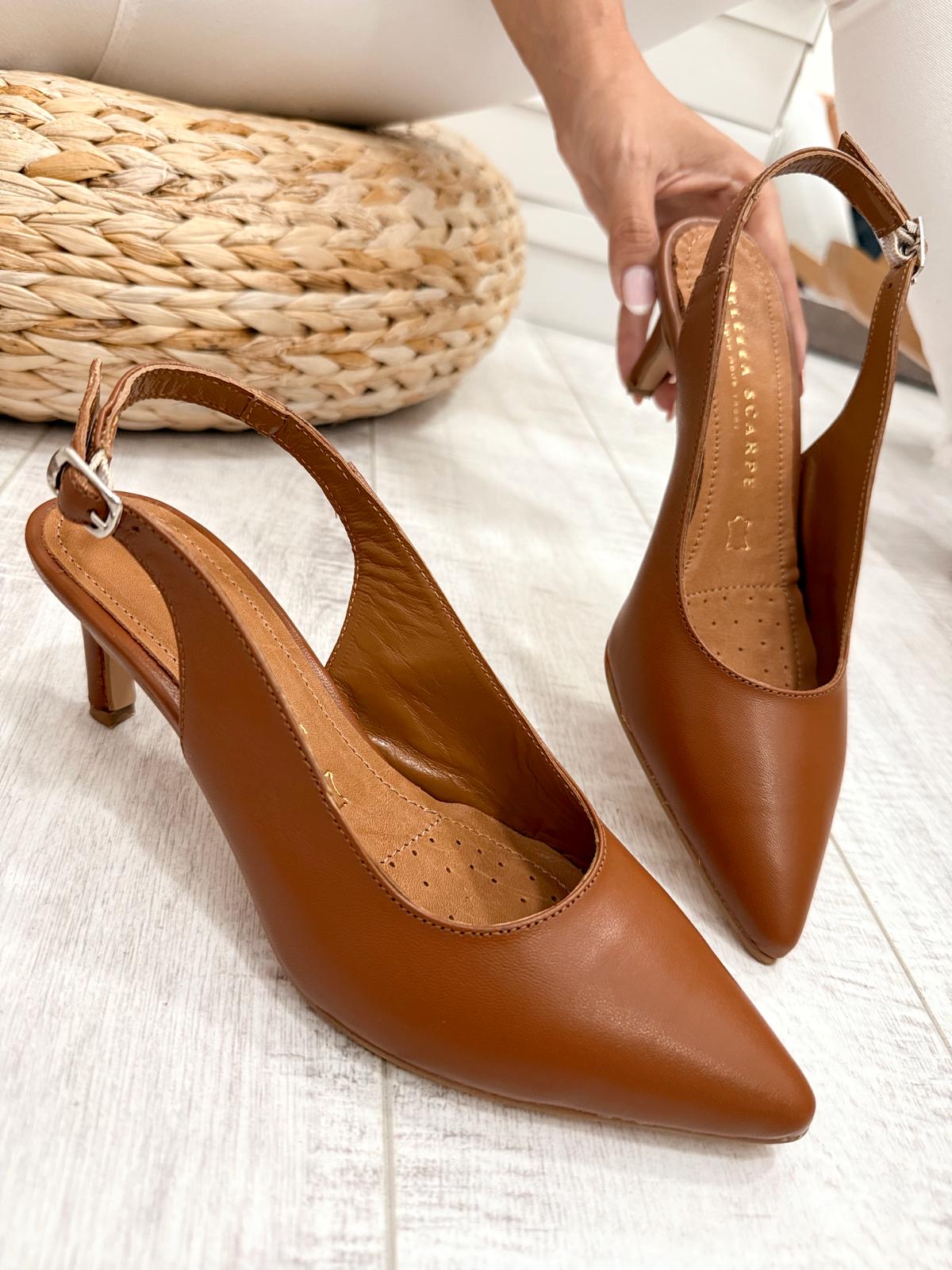 Kožne sandale F339 - BELEZZA SCARPE - KAMEL