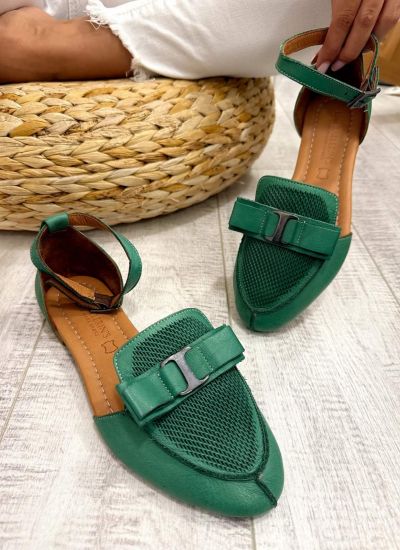 Kožne sandale F345 - LOVE BALLERIN'S - ZELENA