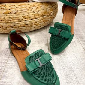 Kožne sandale F345 - LOVE BALLERIN'S - ZELENA