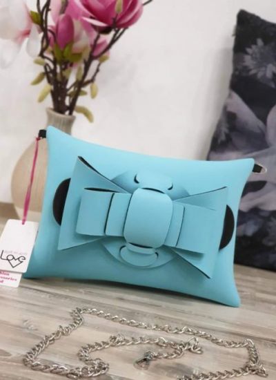 LETTER BAG WITH BOW - BLUE 