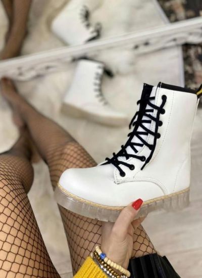 white boots clear sole