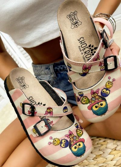 Patterned women clogs PUFFY OWLS - MULTICOLOR