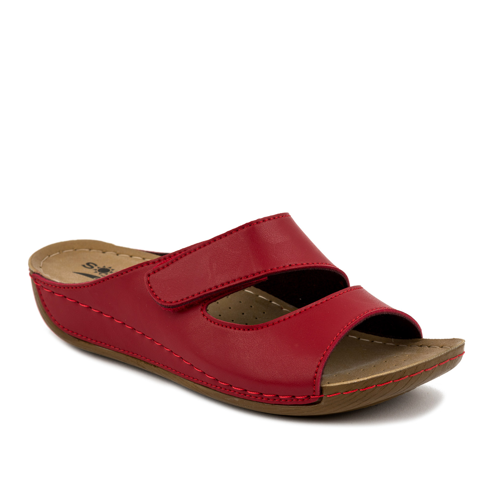 ANATOMICAL SLIPPERS WITH VELCRO BAND -  RED