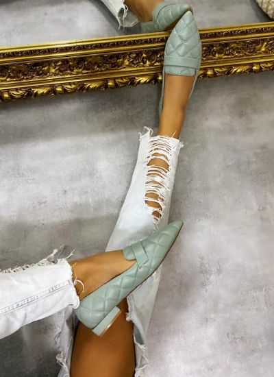 POINTED BALLET FLATS WITH BELT - MINT