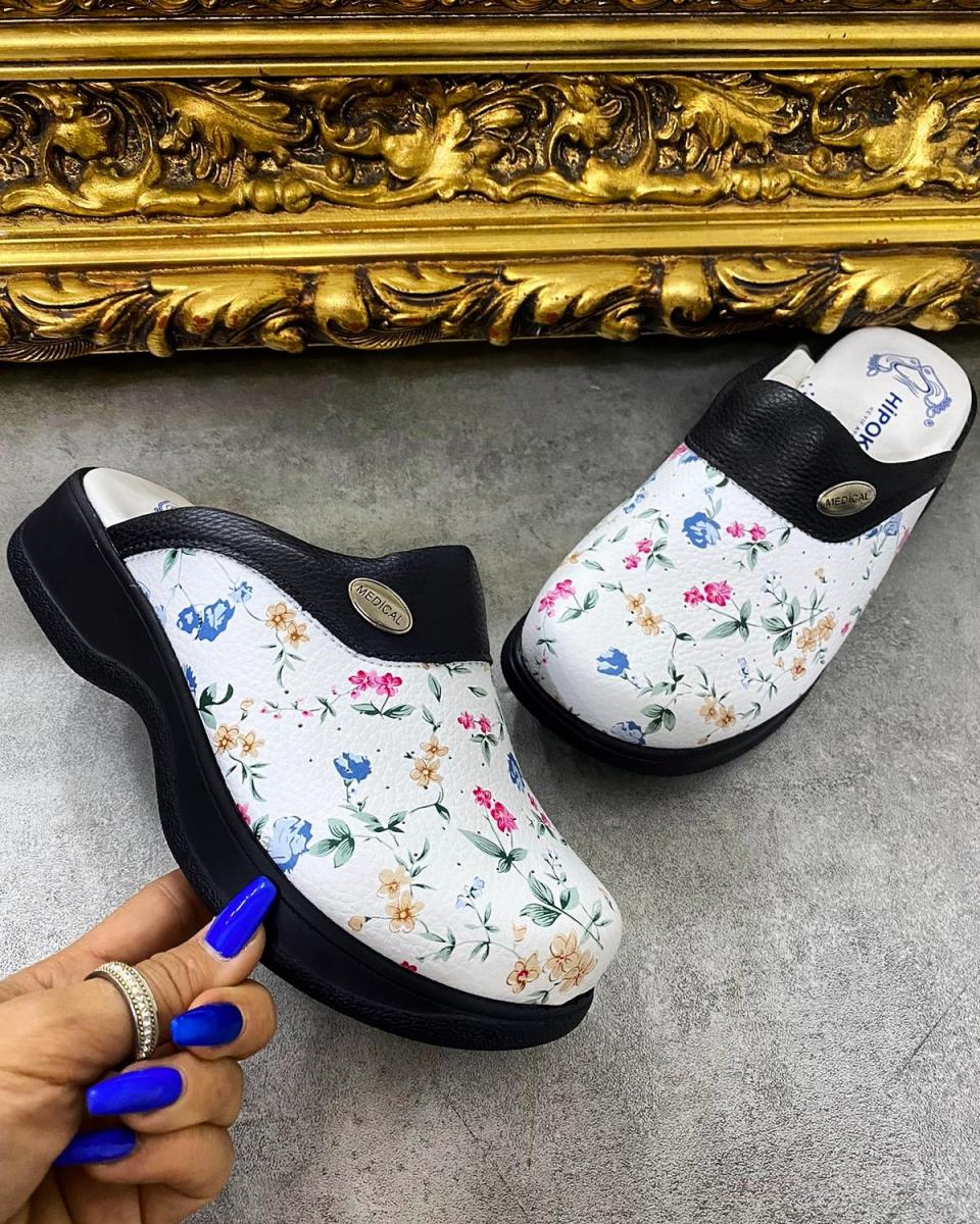 FLOWER HOLLOW MEDICAL SOLE CLOGS 