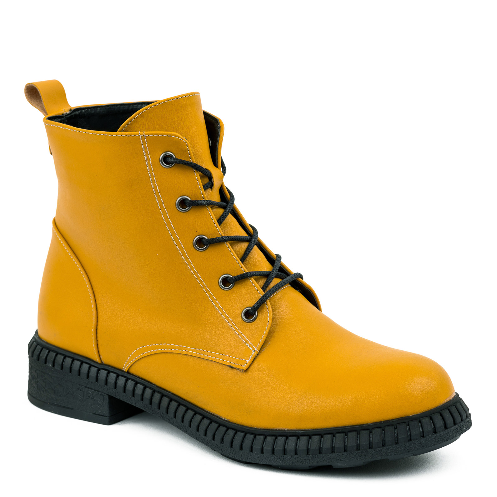 LACE UP ANKLE BOOTS - YELLOW