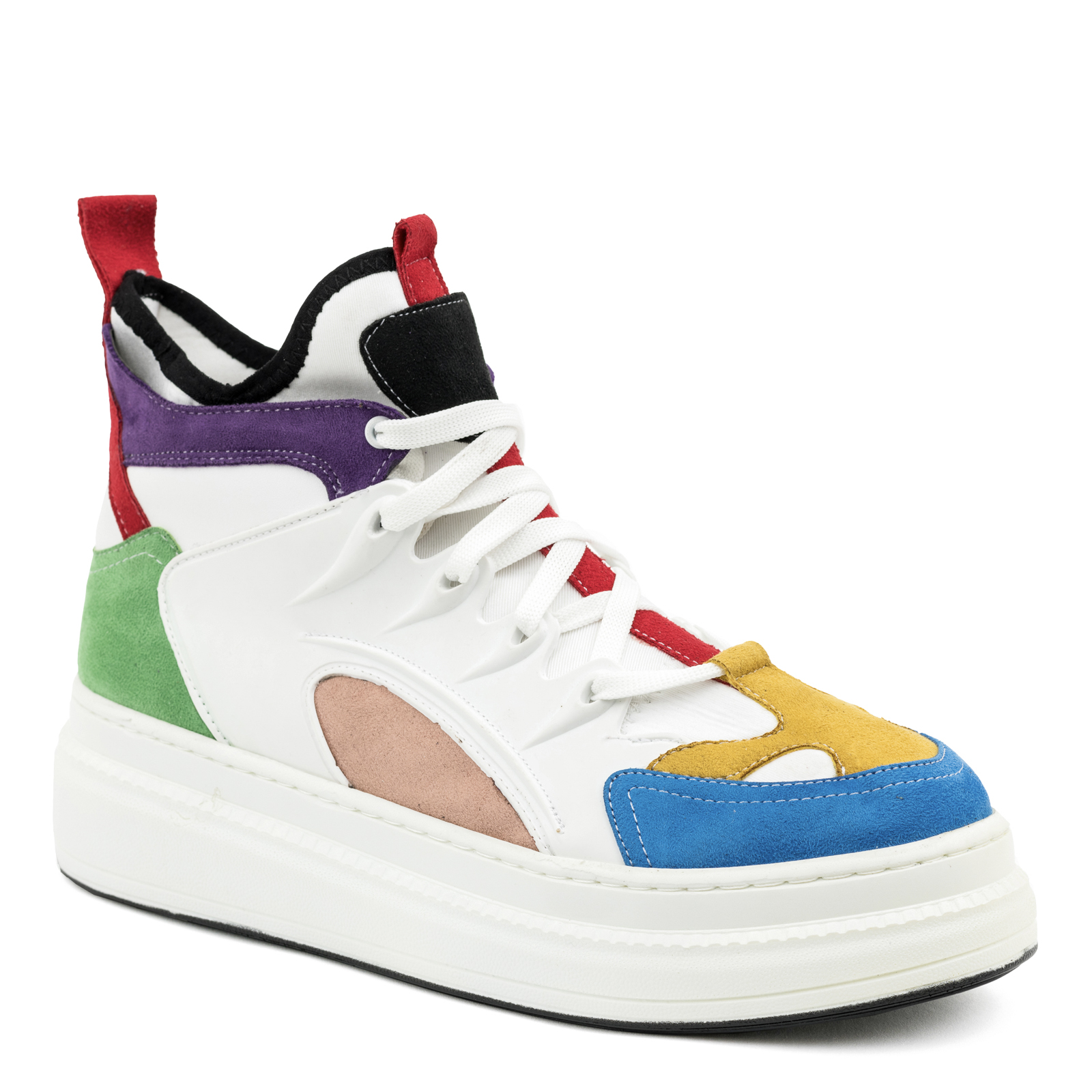 STRETCH SNEAKERS HIGH SOLE - WHITE