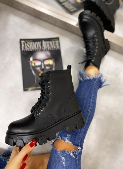 MARTIN BOOTS WITH HIGH SOLE - BLACK