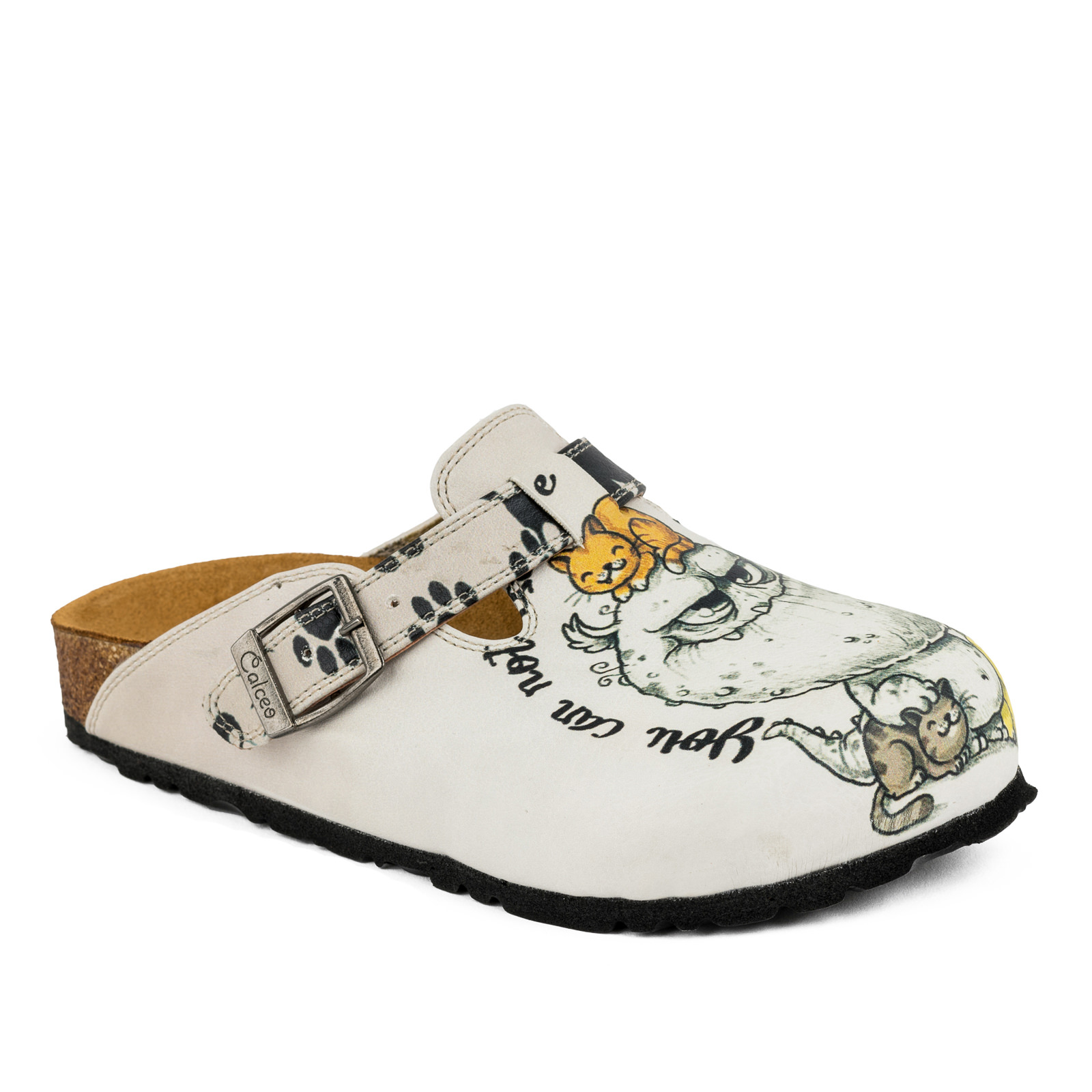Patterned women clogs A080 - MONSTER - WHITE