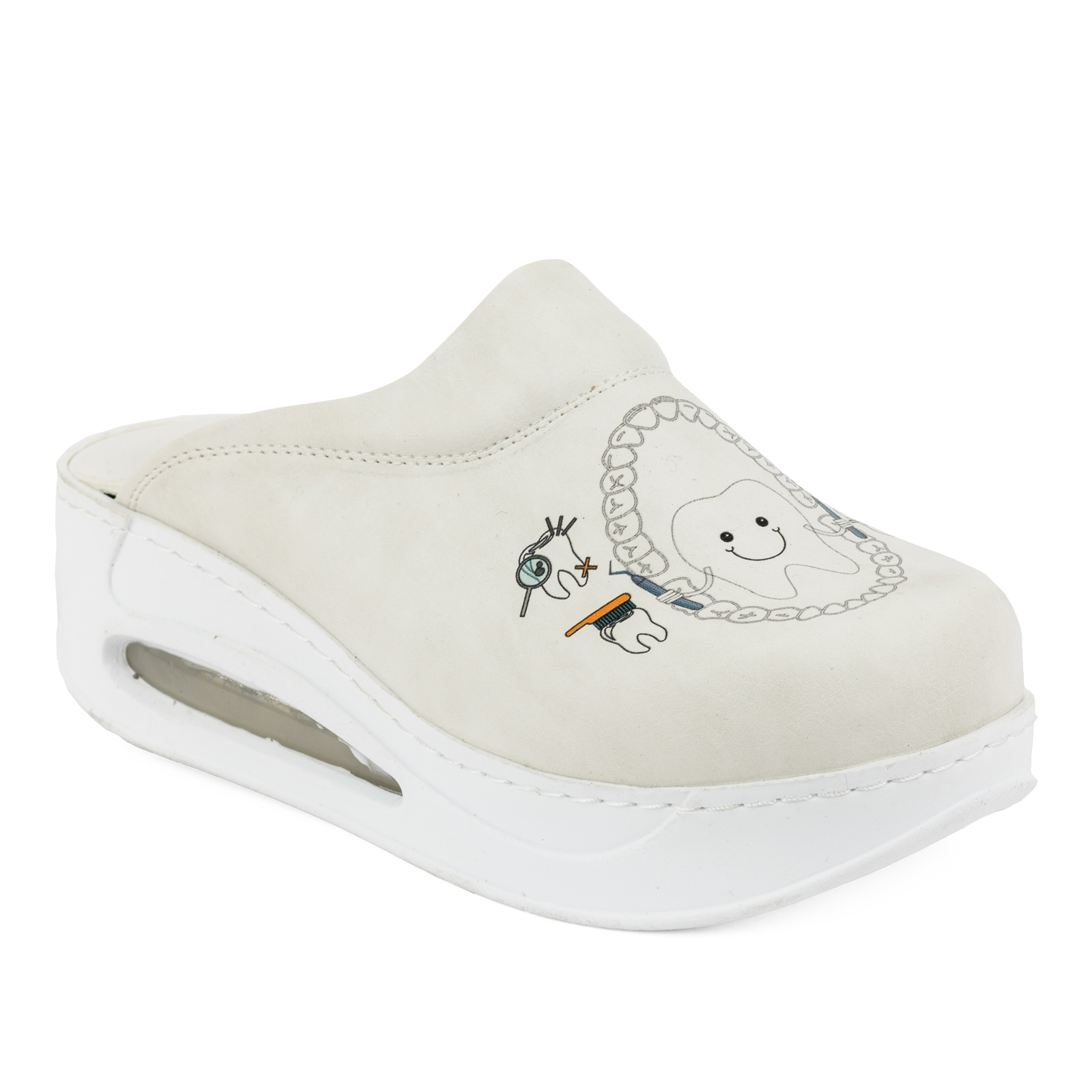 Patterned women clogs A101 - DENTIST AIR - WHITE