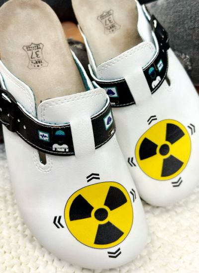 Patterned women clogs RADIOLOGIS - WHITE