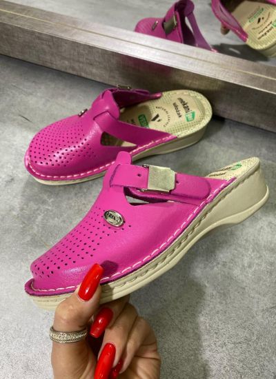 LEATHER ANATOMIC CLOGS - PINK