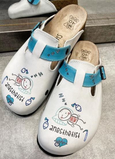 Patterned women clogs ANESTHETIST - WHITE