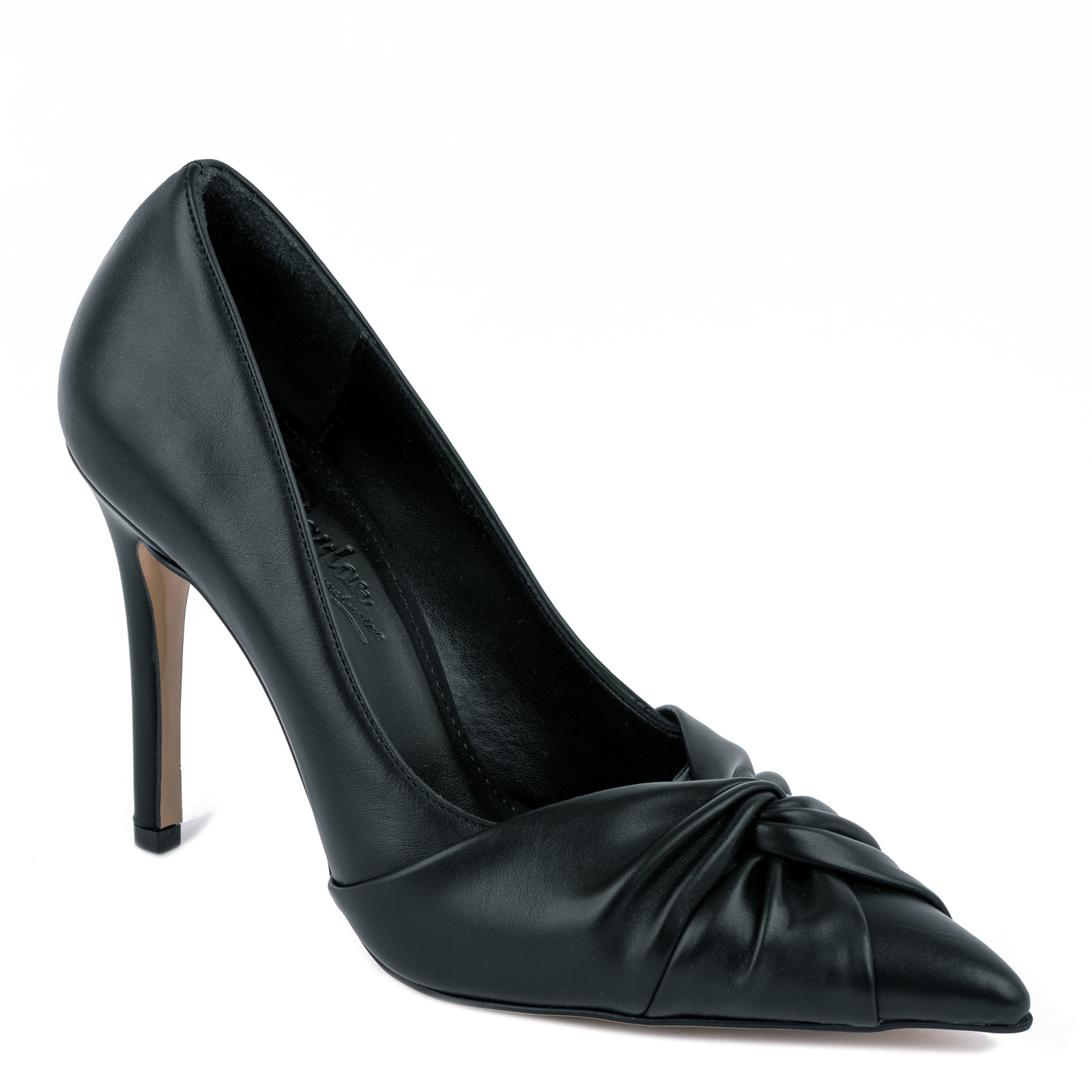POINTED STILETTO SHOES WITH THIN HEEL - BLACK