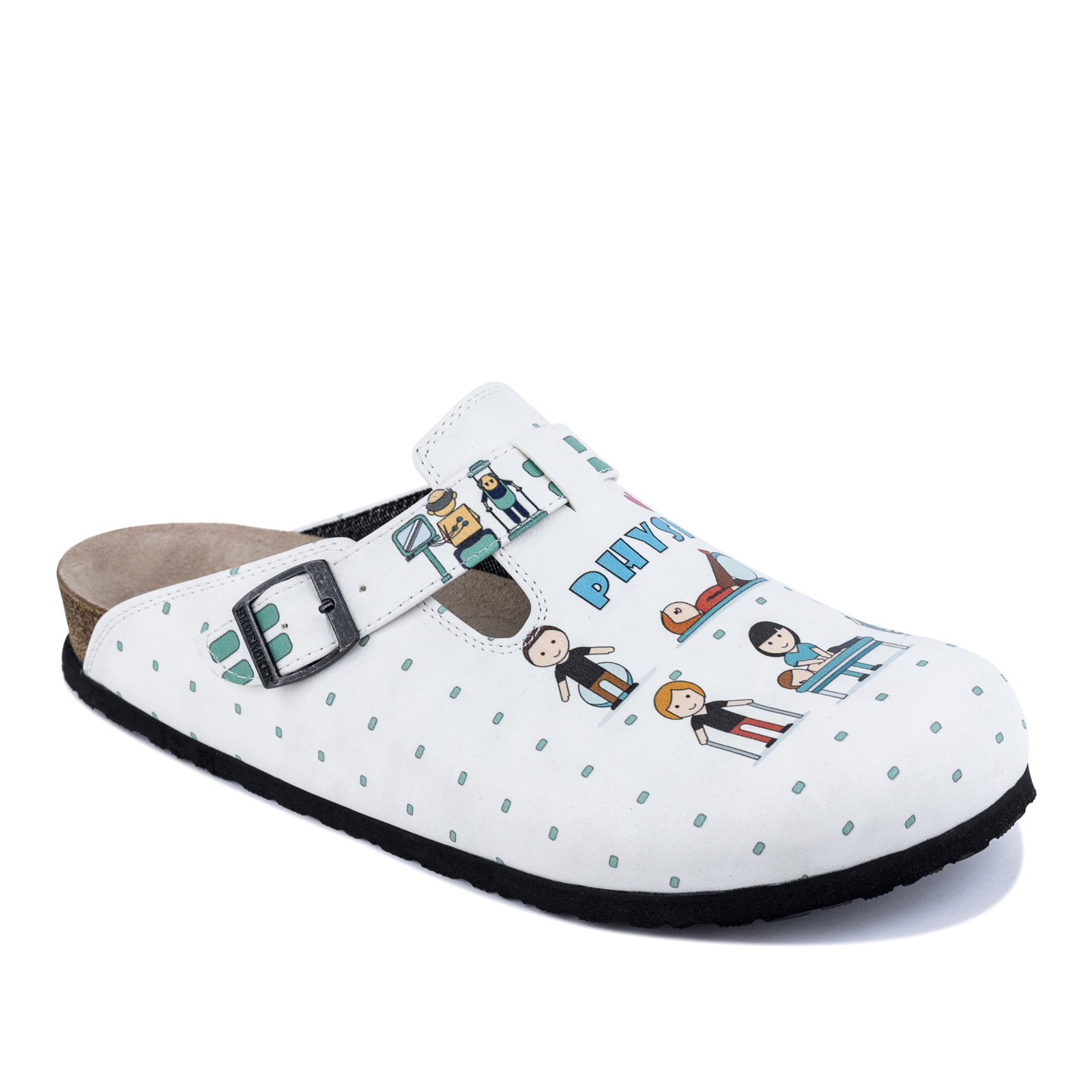 Patterned women clogs A027 - MEDICAL - WHITE