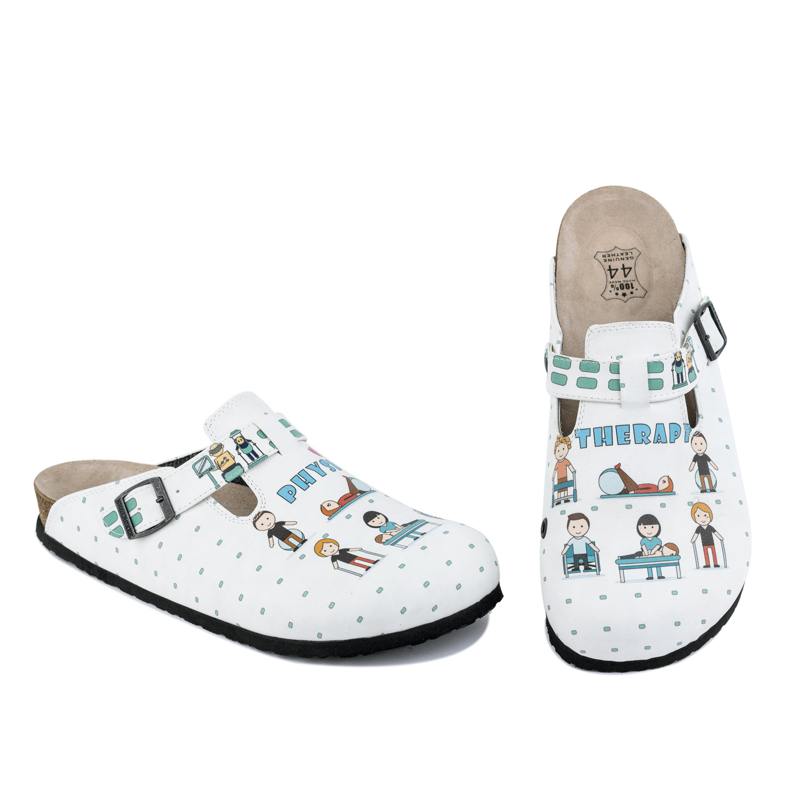 Patterned women clogs A027 - MEDICAL - WHITE