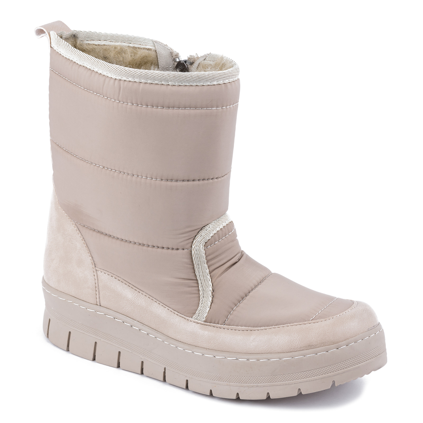 TEXAPORE ANKLE BOOTS WITH VELCRO BAND - LIGHT BEIGE
