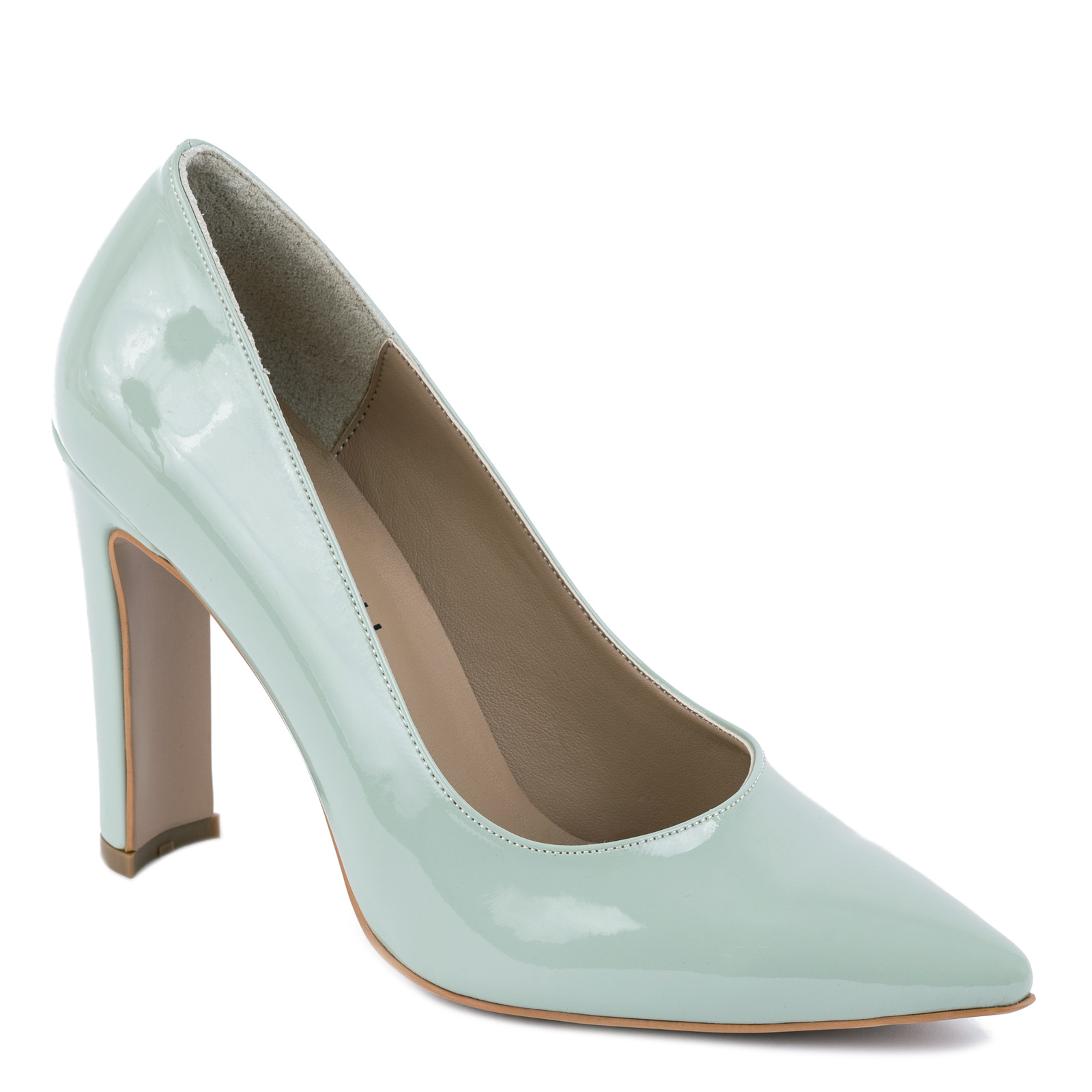 PATENT POINTED STILLETO SHOES WITH THIN HEEL - MINT