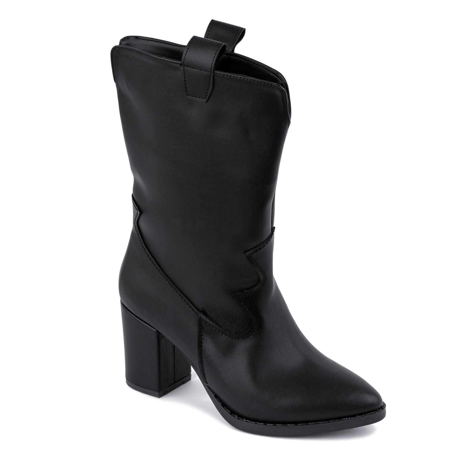 ANKLE BOOTS WITH THICK HEEL - BLACK