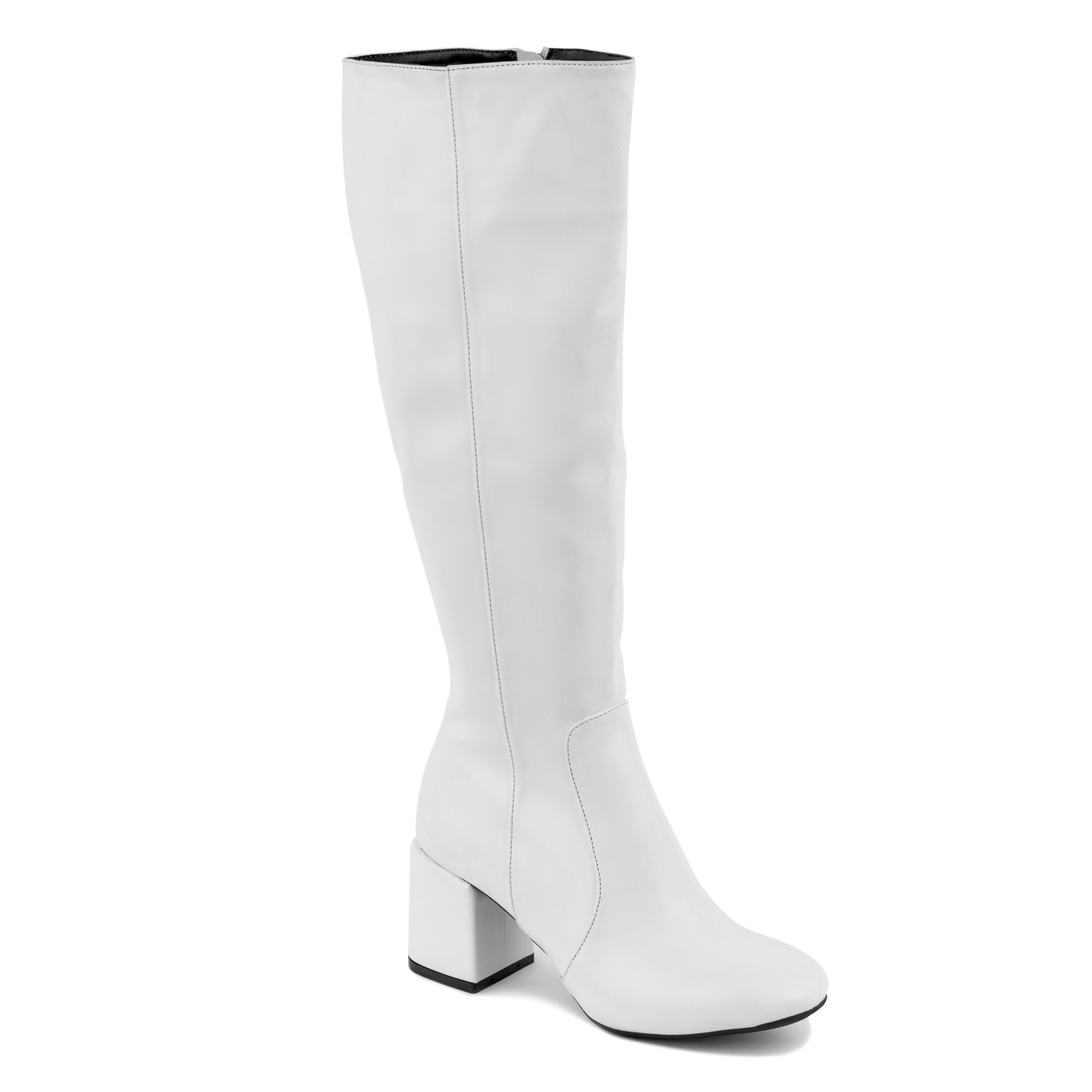 HIGH BOOTS WITH BLOCK HEEL - WHITE