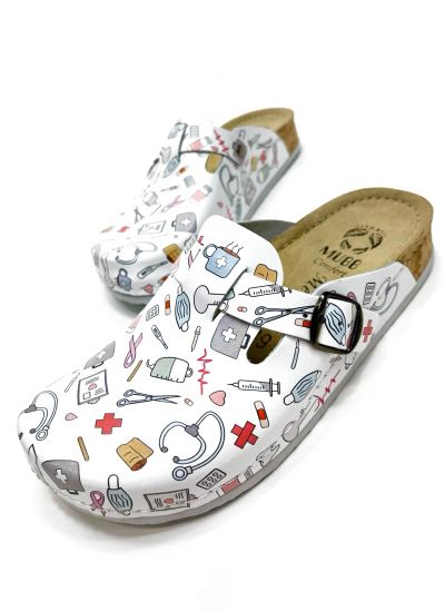 Leather clogs B900 - DOCTOR - MUBB - WHITE