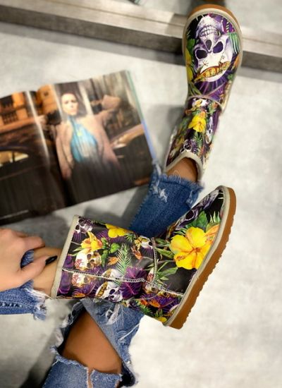SKULL COLORFUL SNOE BOOTS 