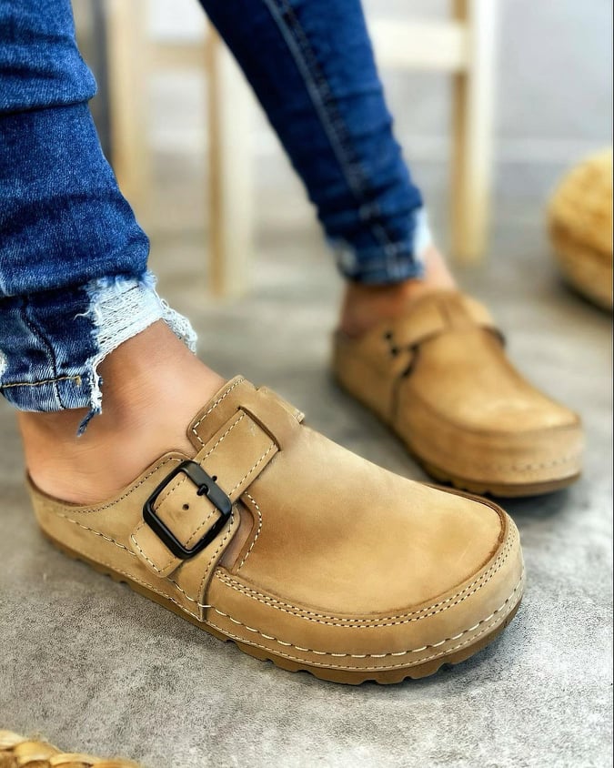 soft leather clogs