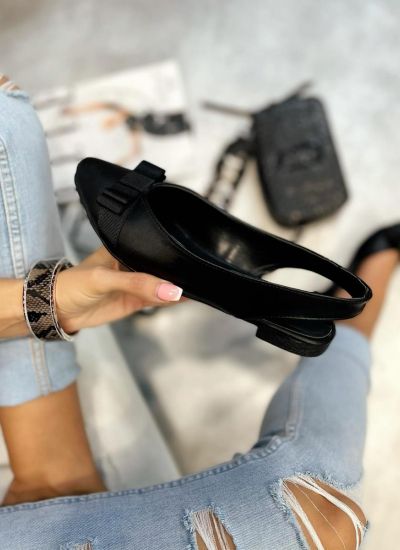 FLATS WITH BOW - BLACK