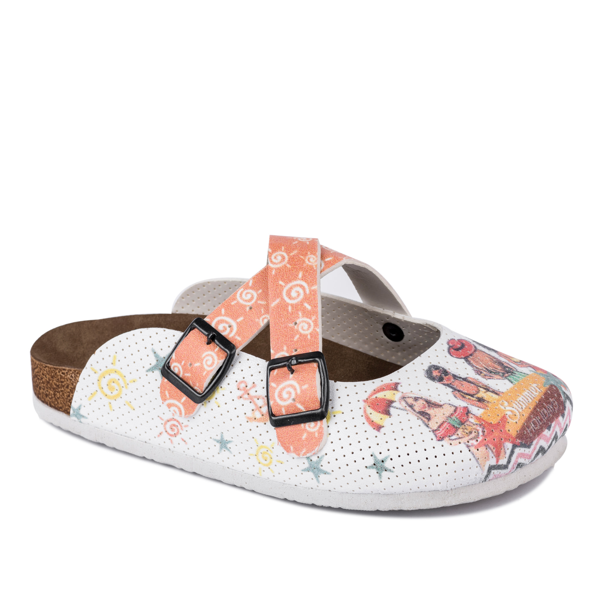 Patterned women clogs A145 - GIRLS - WHITE