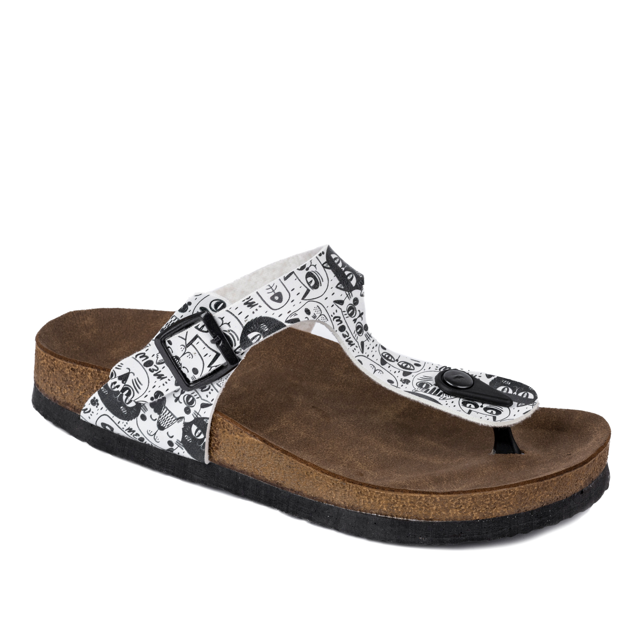 MEOW FLIP - FLOPS WITH BELT - WHITE