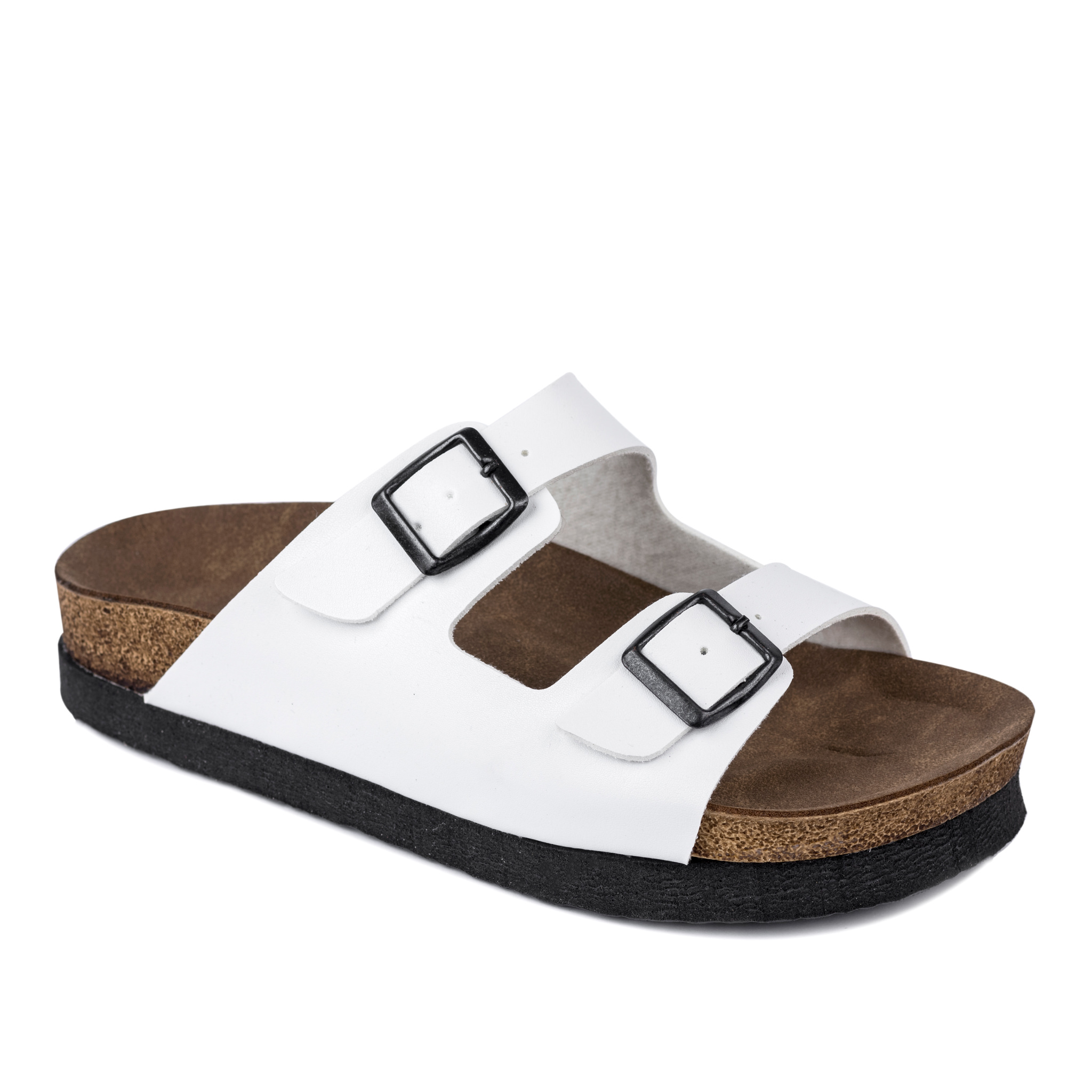SLIPPERS WITH BELTS - WHITE