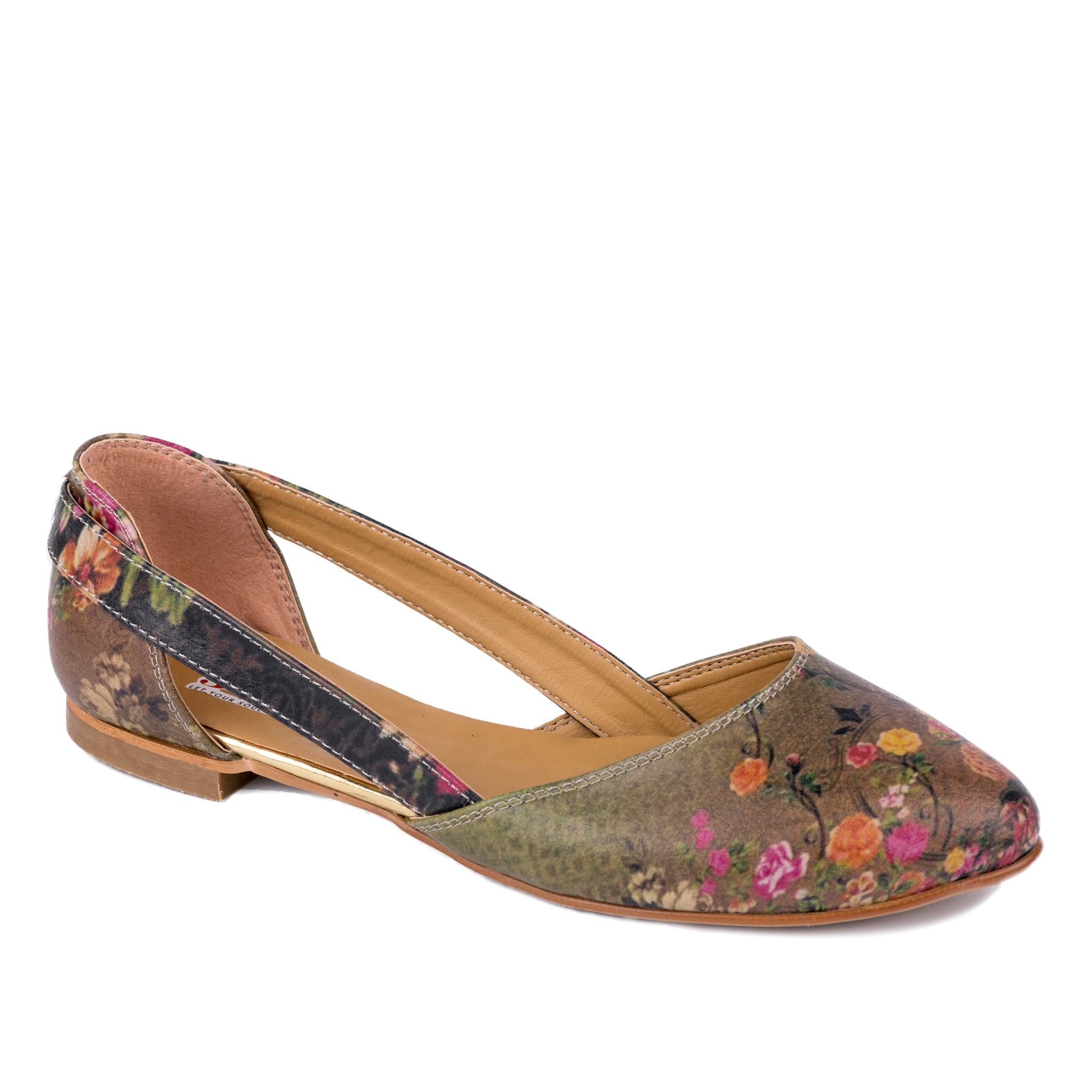 FLATS WITH FLOWER PRINT - GREEN