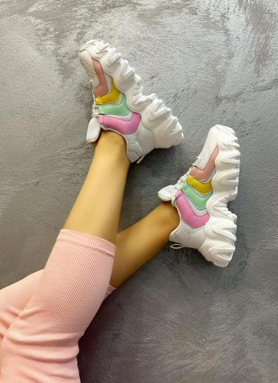 HIGH SOLE SNEAKERS - WHITE/ROSE