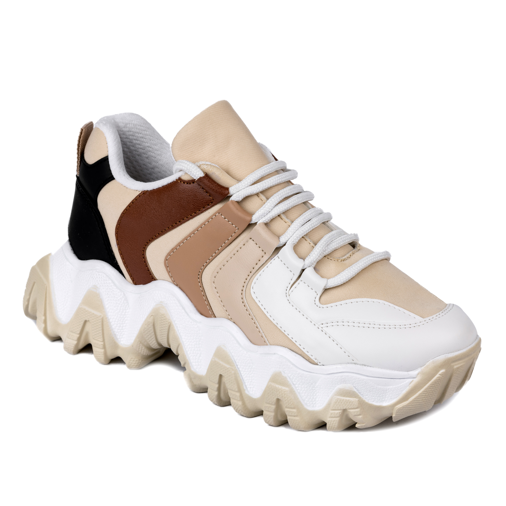 HIGH SOLE SNEAKERS - WHITE/BEIGE