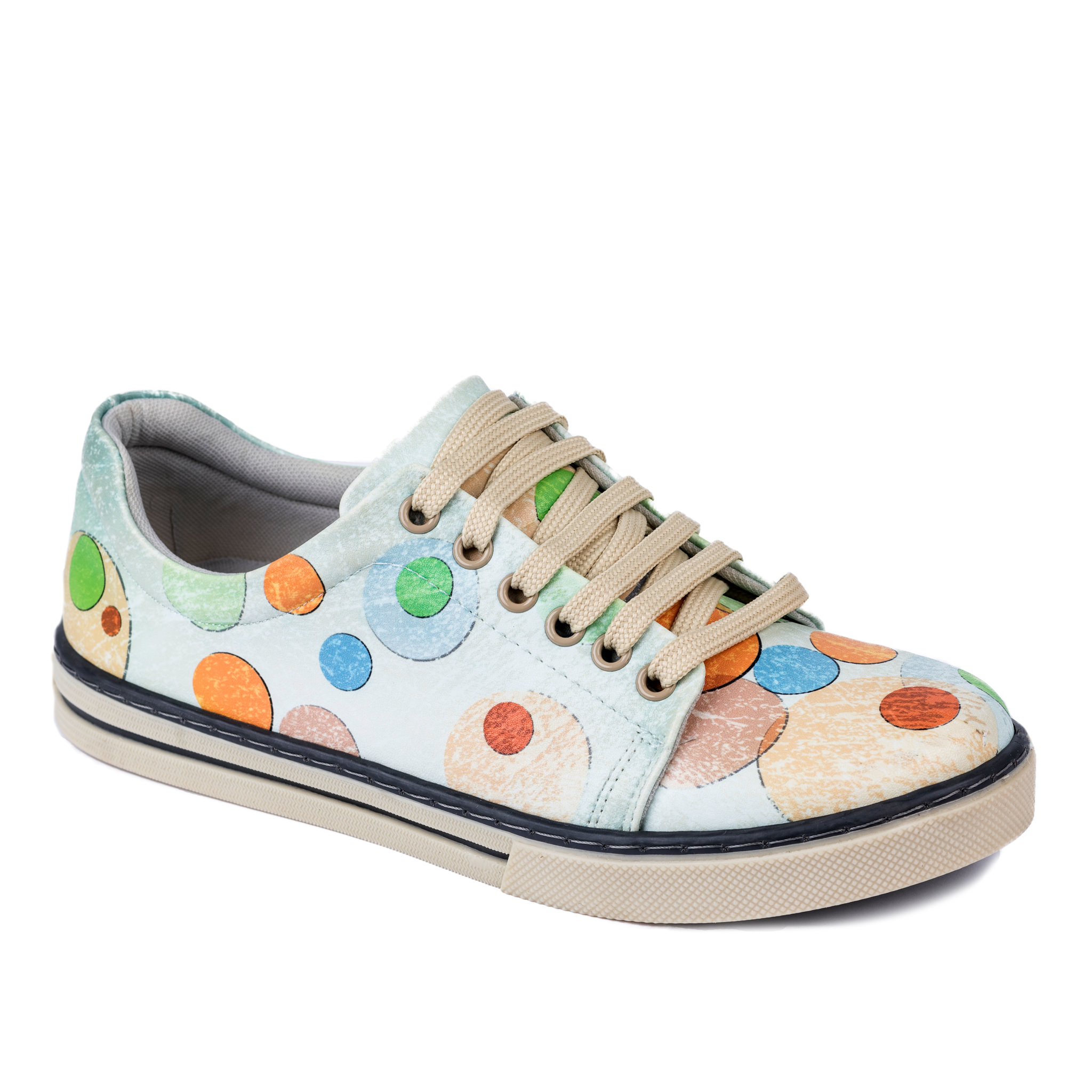 SHALLOW SNEAKERS WITH DOTS - BLUE