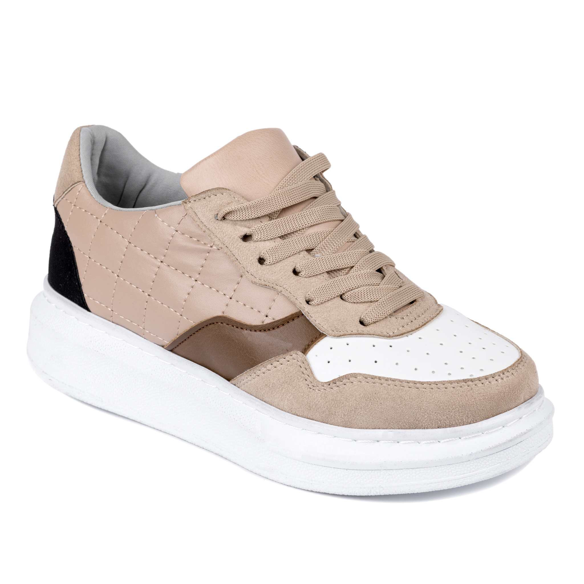 SAW SNEAKERS WITH HIGH SOLE - BEIGE