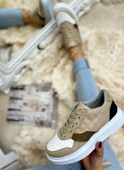 SAW SNEAKERS WITH HIGH SOLE - BEIGE