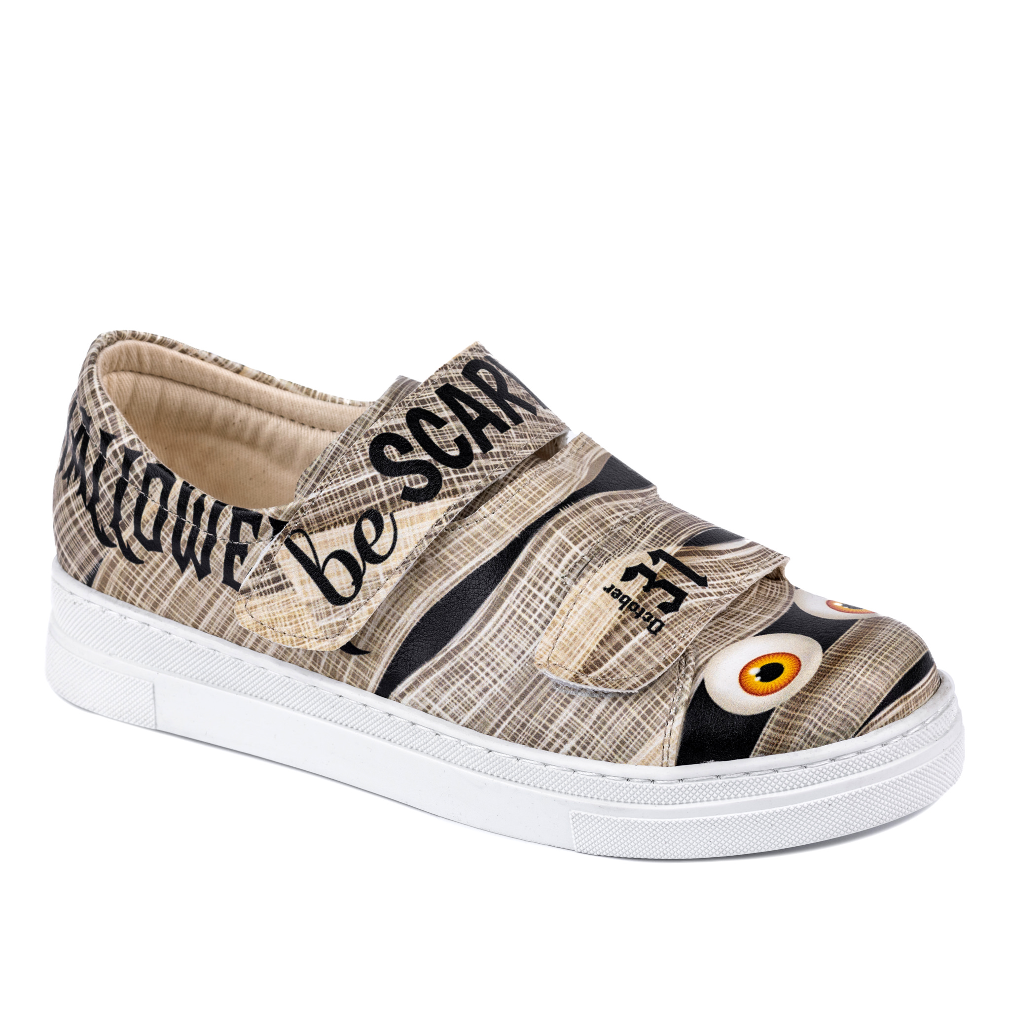 SCARY VECRO BAND SNEAKERS - BEIGE