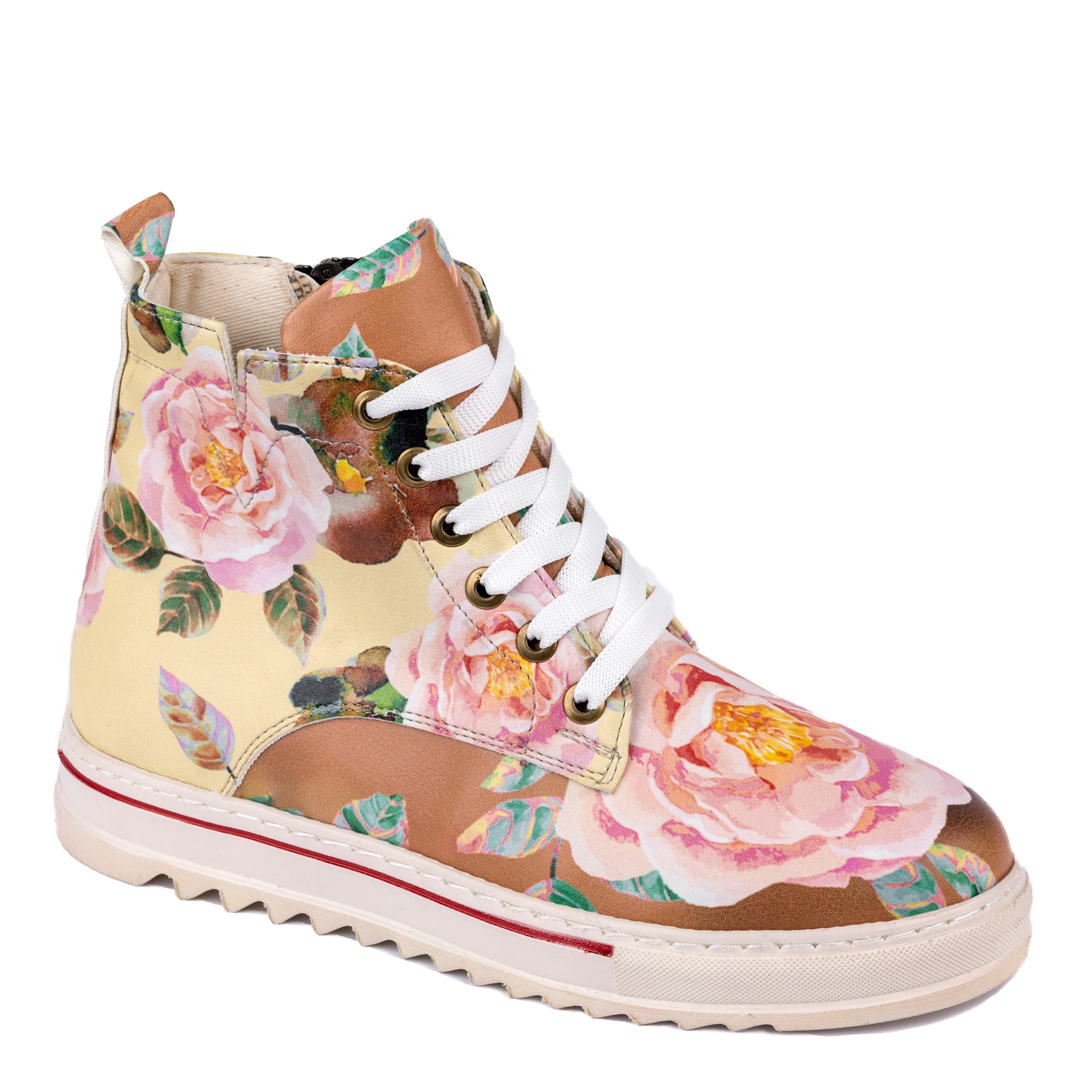 SHOES WITH FLOWER PRINT - YELLOW
