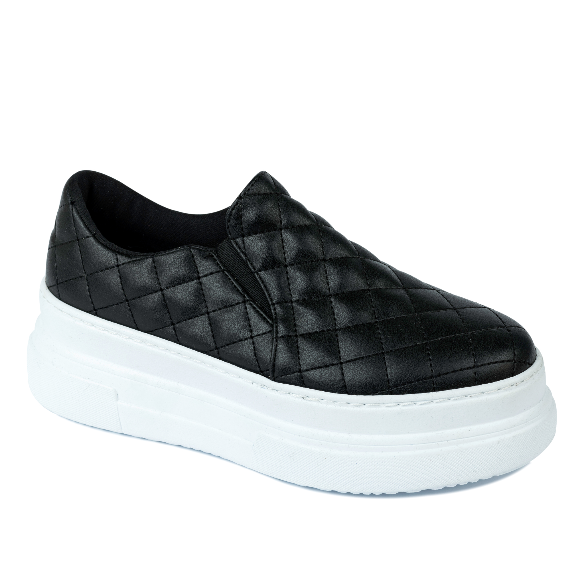 SAW PULL ON HIGH SOLE SNEAKERS - BLACK